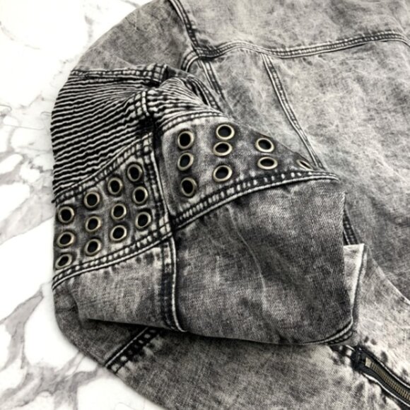 Men's Black Washed Fashion Denim Jacket NWT - Picture 3 of 7